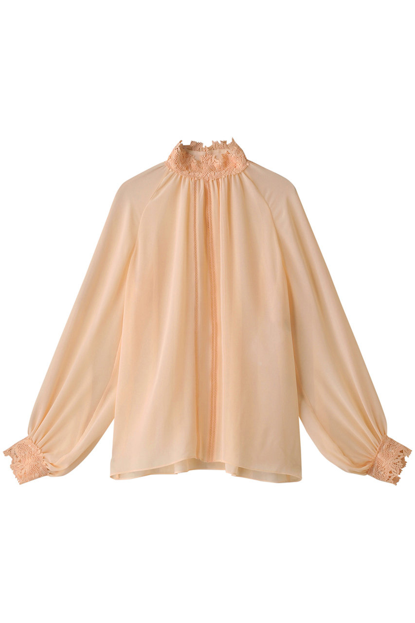 ANAYI(アナイ)|シフォンジョーゼットレースエリ ブラウス/ピンク の通販|ELLESHOP・(エル・ショップ)