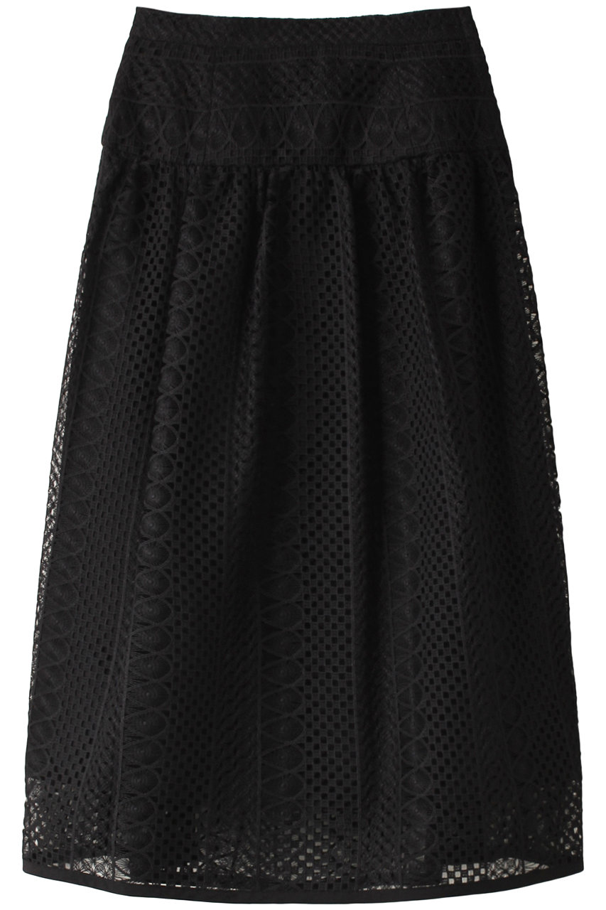 アナイ/ANAYIのボーダーレースギャザー スカート(ブラック/10222711010-95-380)
