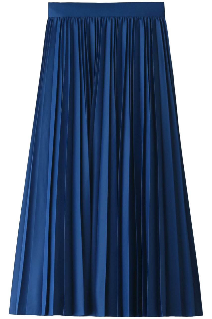 ＜ELLE SHOP＞ ANAYI レザーチョウプリーツスカート (ブルー 36) アナイ ELLE SHOP
