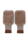フェイクファー配色ニットグローブ