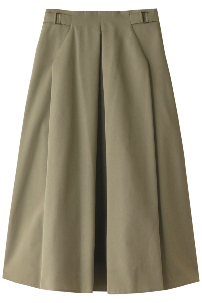 ＜ELLE SHOP＞ ANAYI ライトグログランタック スカート (カーキ 36) アナイ ELLE SHOP画像