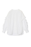 コットン袖レースフリル ブラウス