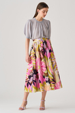 グラフィカルフラワープリントフレア スカート