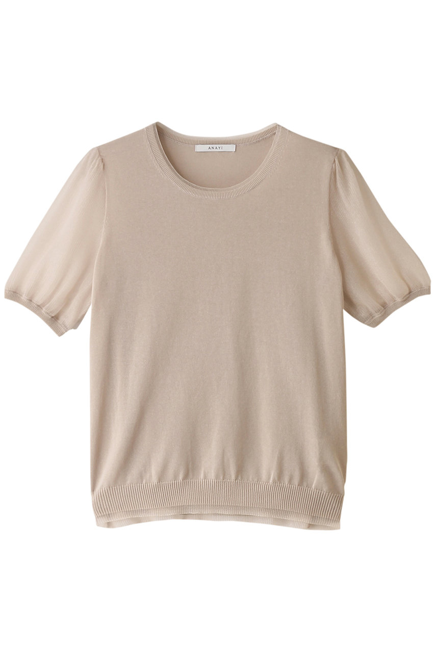 ANAYI シアースリーブ7クループルオーバー (ベージュ, 38) アナイ ELLE SHOP ANAYI シアースリーブ7クループルオーバー (ベージュ, 38) アナイ ELLE SHOP