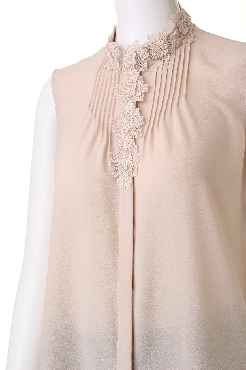 ANAYI(アナイ)｜ジョーゼットフラワーノースリブラウス/ホワイト の