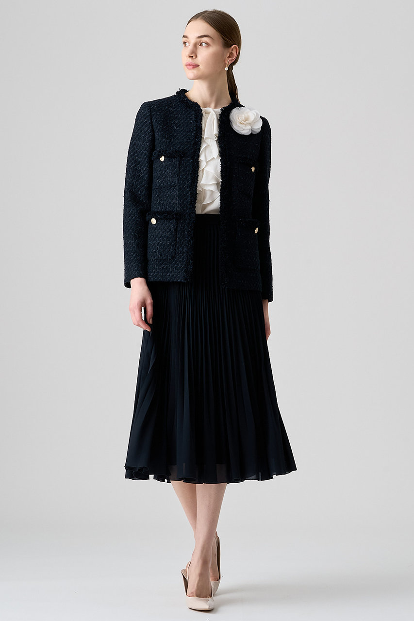 ANAYI(アナイ)｜シアードビープリーツスカート/ネイビー の通販