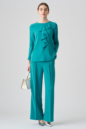 アナイ/ANAYIのストレッチクロスワイドパンツ(110600/110601)