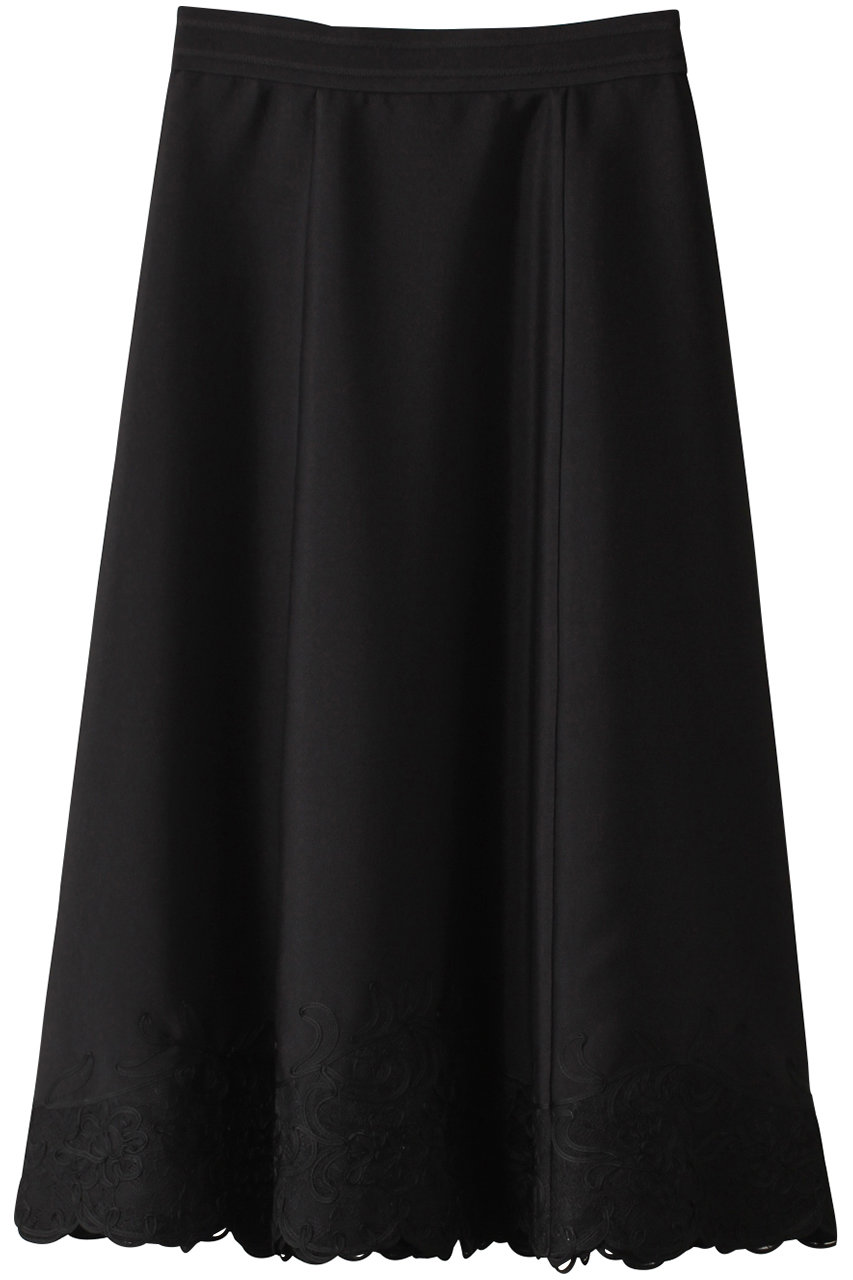 アナイ/ANAYIのバックサテンレース刺繍スカート(ブラック/10241711160-95-380)