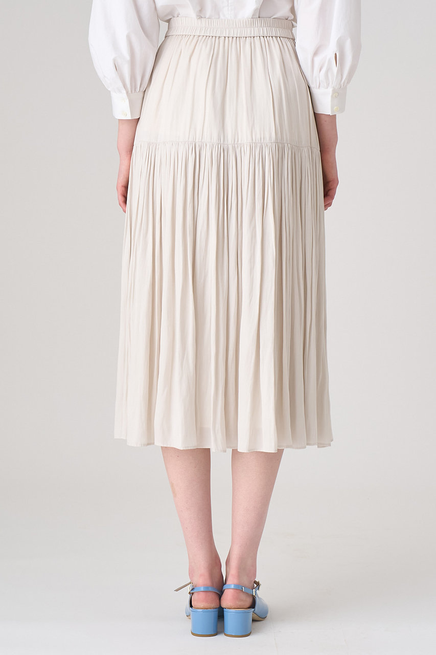 ANAYI(アナイ)｜カッセンライトサテンティアードスカート/アイボリー  