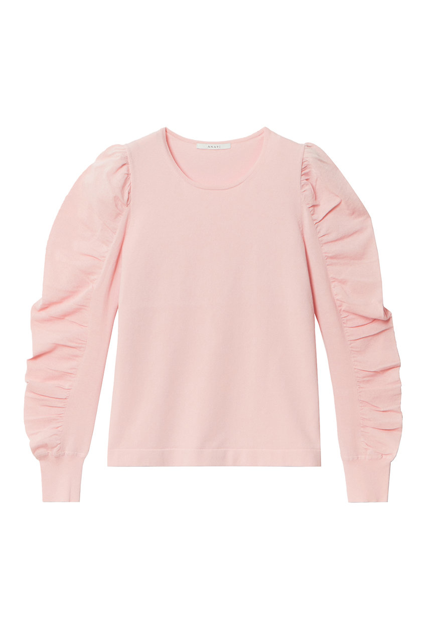 アナイ/ANAYIのシアーギャザースリーブプルオーバー(ピンク/10241816700-41-380)