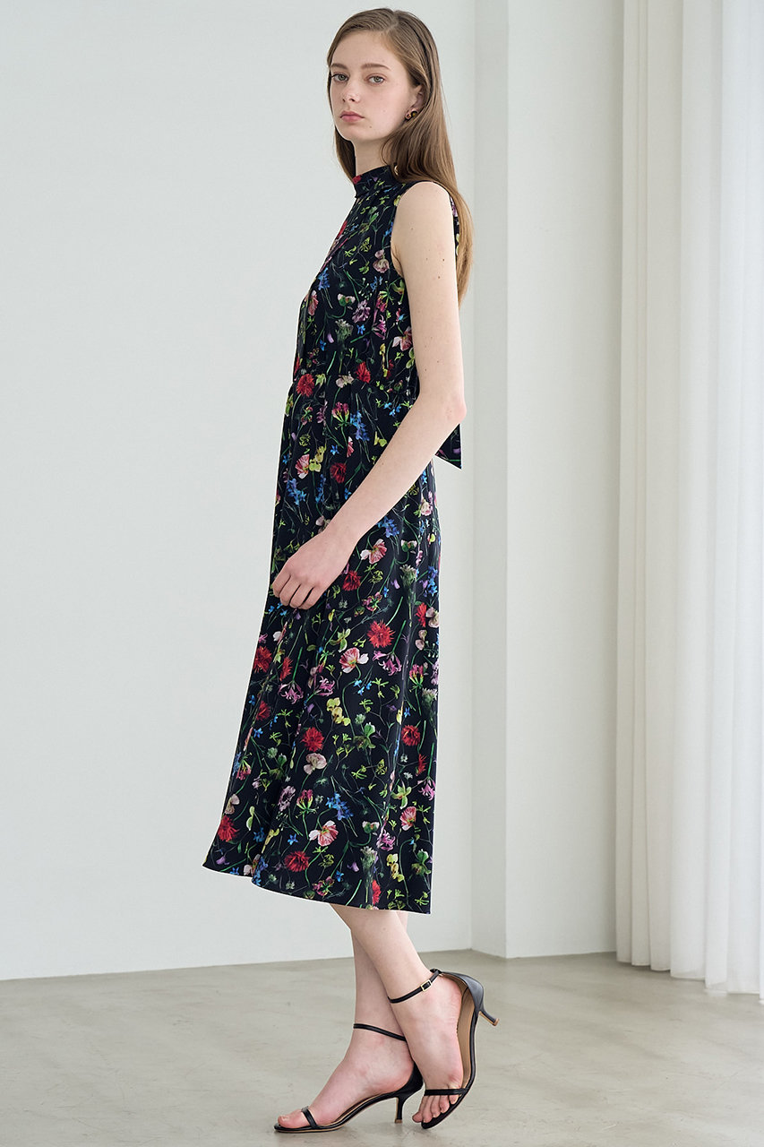(極美品✨)ANAYI ボタニカルデシンプリント　ワンピース　ノースリーブ　花柄 極美品✨)ANAYI ボタニカルデシンプリント ワンピース