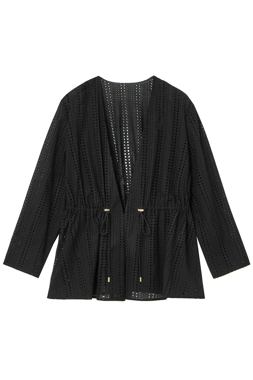 ANAYI レース刺繍ストリング ジャケット (ブラック, 36) アナイ ELLE SHOP ANAYI レース刺繍ストリング ジャケット (ブラック, 36) アナイ ELLE SHOP