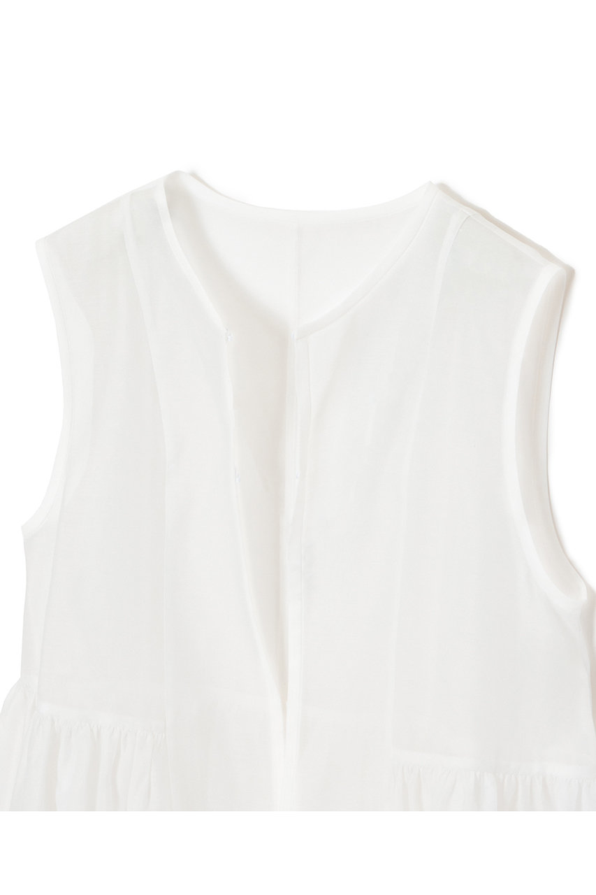 ANAYI(アナイ)｜オーガンペプラムギャザージレ/ホワイト の通販