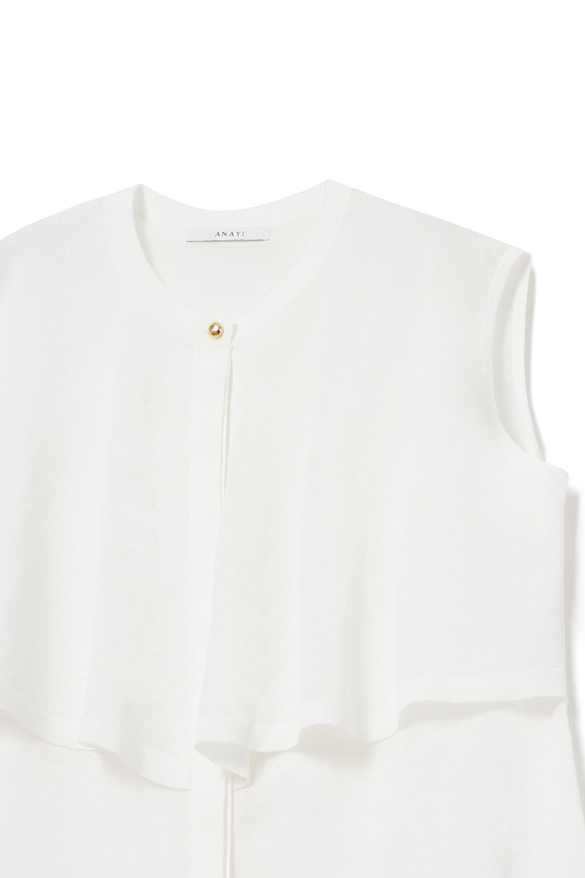 ANAYI(アナイ)｜フラップニット ブラウス/ホワイト の通販｜ELLESHOP