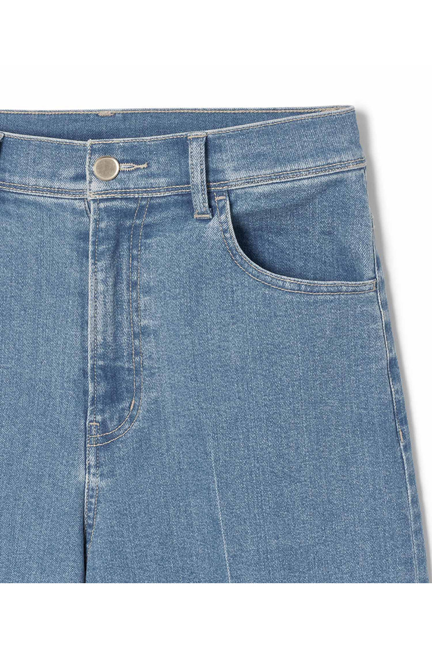 ANAYI(アナイ)｜ストレッチデニムワイドパンツ/ブルー の通販