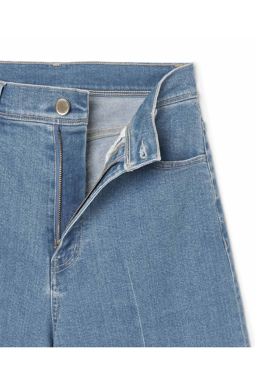 ANAYI(アナイ)｜ストレッチデニムワイドパンツ/ブルー の通販