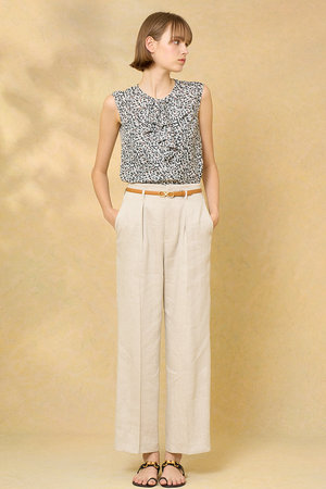 アナイ/ANAYIのリネンストレッチワイドパンツ(110600/110601)