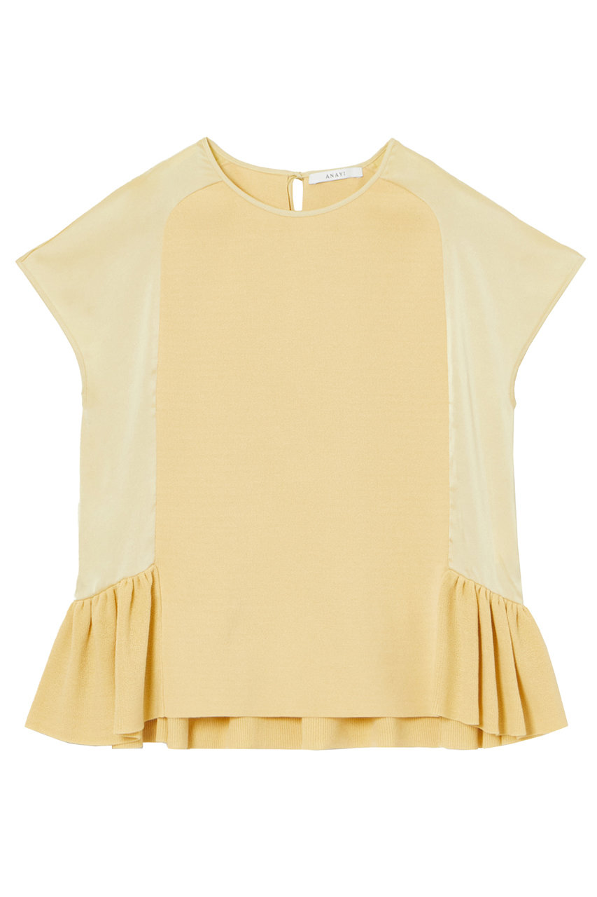 アナイ/ANAYIの布帛コンビフリルヘムプルオーバー(イエロー/10242816100-95-380)