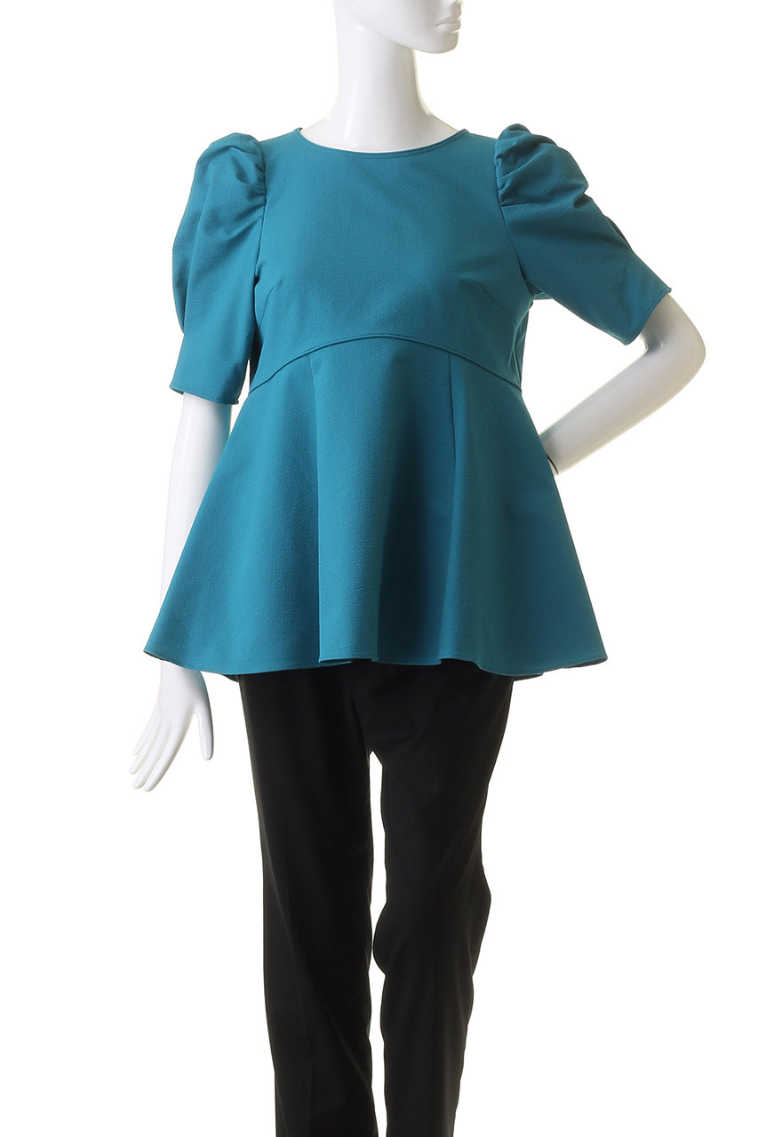 ANAYI(アナイ)｜サッカーストレッチペプラムブラウス/グリーン の通販