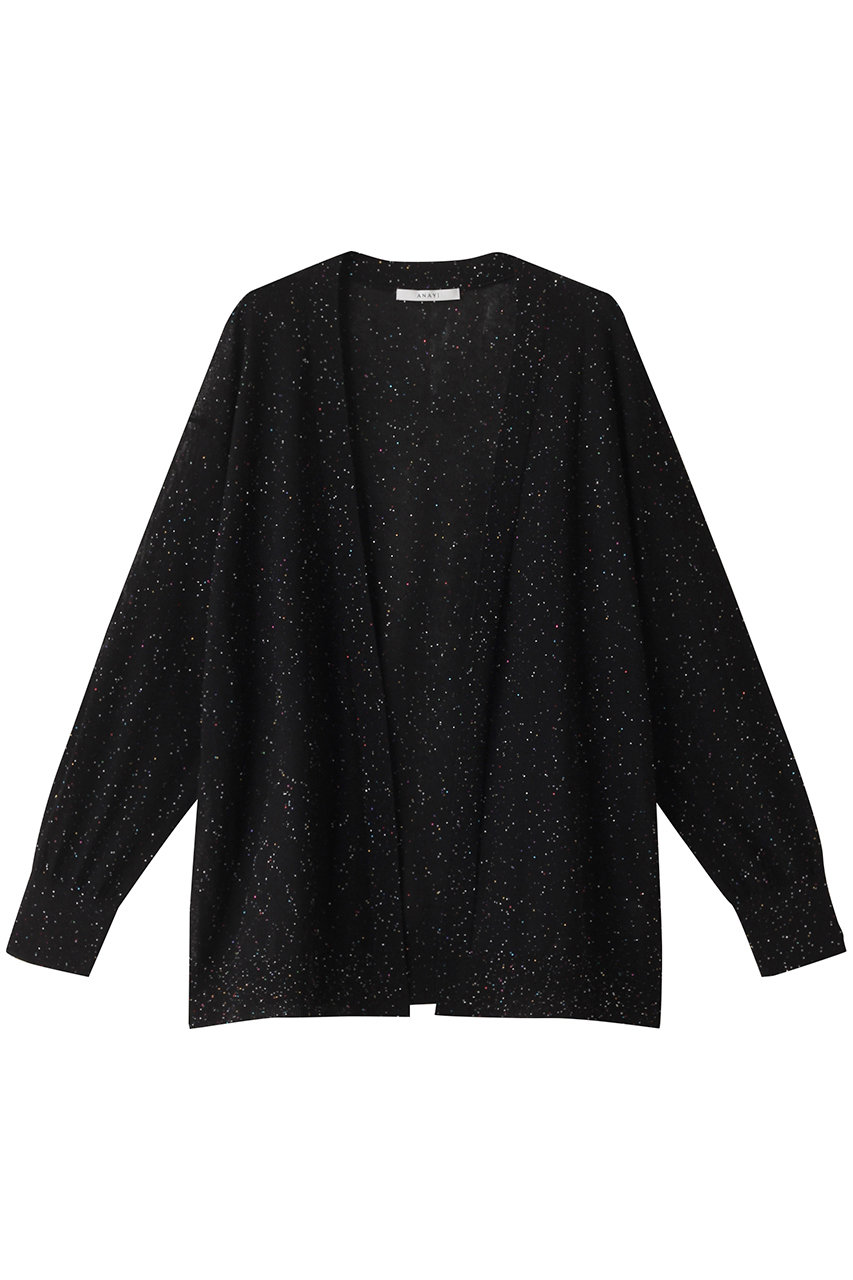 アナイ/ANAYIのマルチカラースパングルVカーディガン(ブラック/10242816120-98-380)