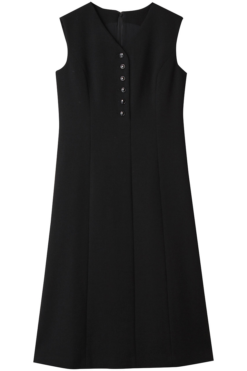 ANAYI ワッフルツィードフレアワンピース (ブラック, 38) アナイ ELLE SHOP ANAYI ワッフルツィードフレアワンピース (ブラック, 38) アナイ ELLE SHOP