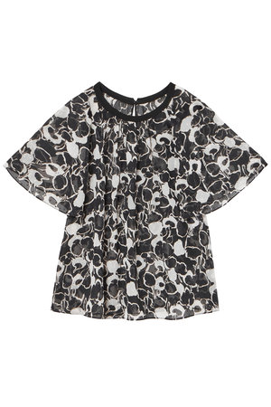 アナイ/ANAYIのモノトーンフラワープリントボートネック ブラウス(110400/110402)