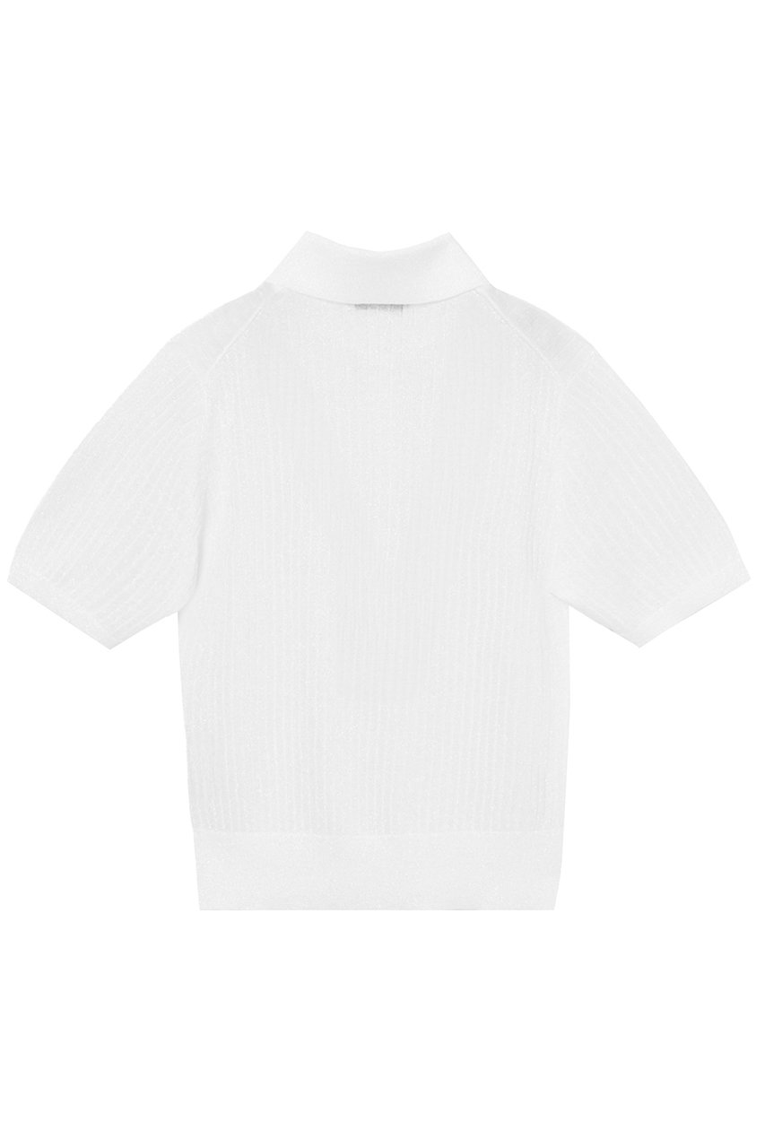 美品 ANAYI レースポロシャツ カットソー 半袖 ホワイト 38 ANAYI(アナイ)｜LUREXポロプルオーバー/ホワイト の通販