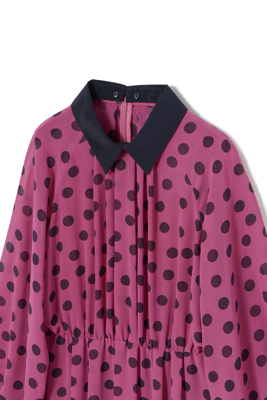 極美品✨　アナイ　ポルカドットタイ衿付きワンピース　ロング　2WAY　24年 ANAYI ワンピース ポルカドットタイ衿付きワンピース : ZOZOTOWN