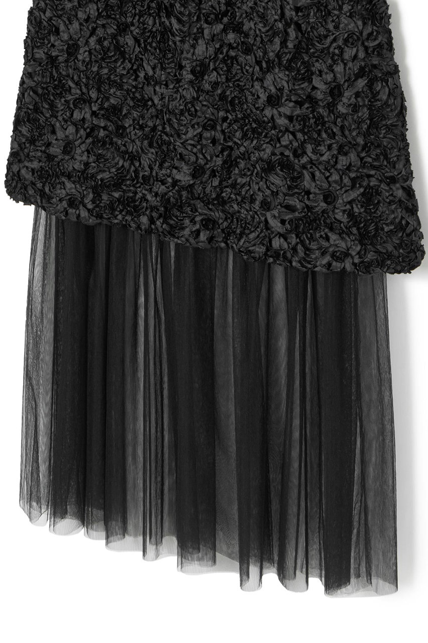 ANAYI(アナイ)｜テープ刺繍レイヤード スカート/ブラック の通販