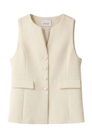 アナイ/ANAYIのワッフルツイードショートペプラムジレ(110800/110806)