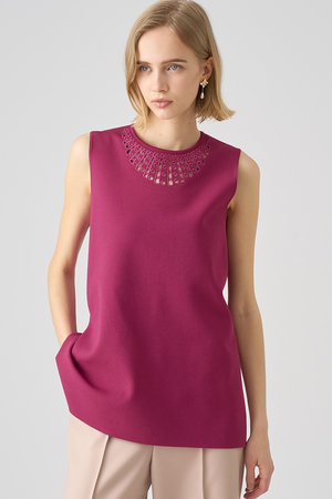 アナイ/ANAYIのドットカットワークチュニックプルオーバー(110300/110301)