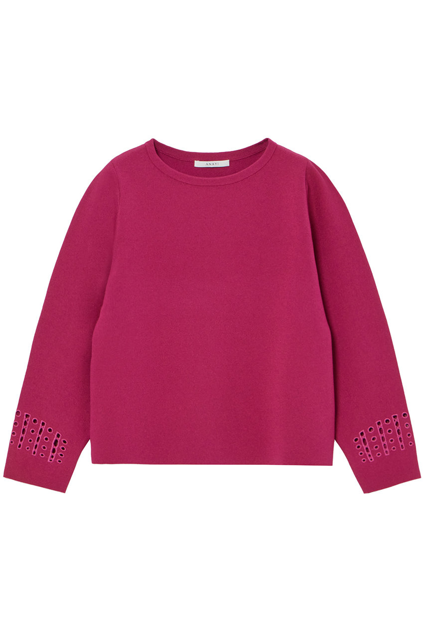 ANAYI ドットカットワークショートプルオーバー (ピンク, 38) アナイ ELLE SHOP ANAYI ドットカットワークショートプルオーバー (ピンク, 38) アナイ ELLE SHOP
