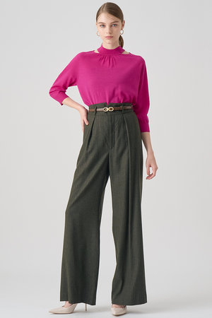 アナイ/ANAYIのウールシルクショルダースリット プルオーバー(110300/110301)