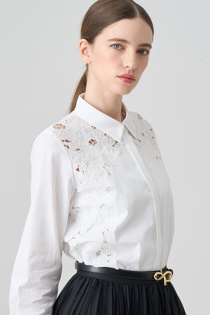 アナイ/ANAYIのブロード刺繍シャツ(110400/110403)