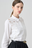 ブロード刺繍シャツ