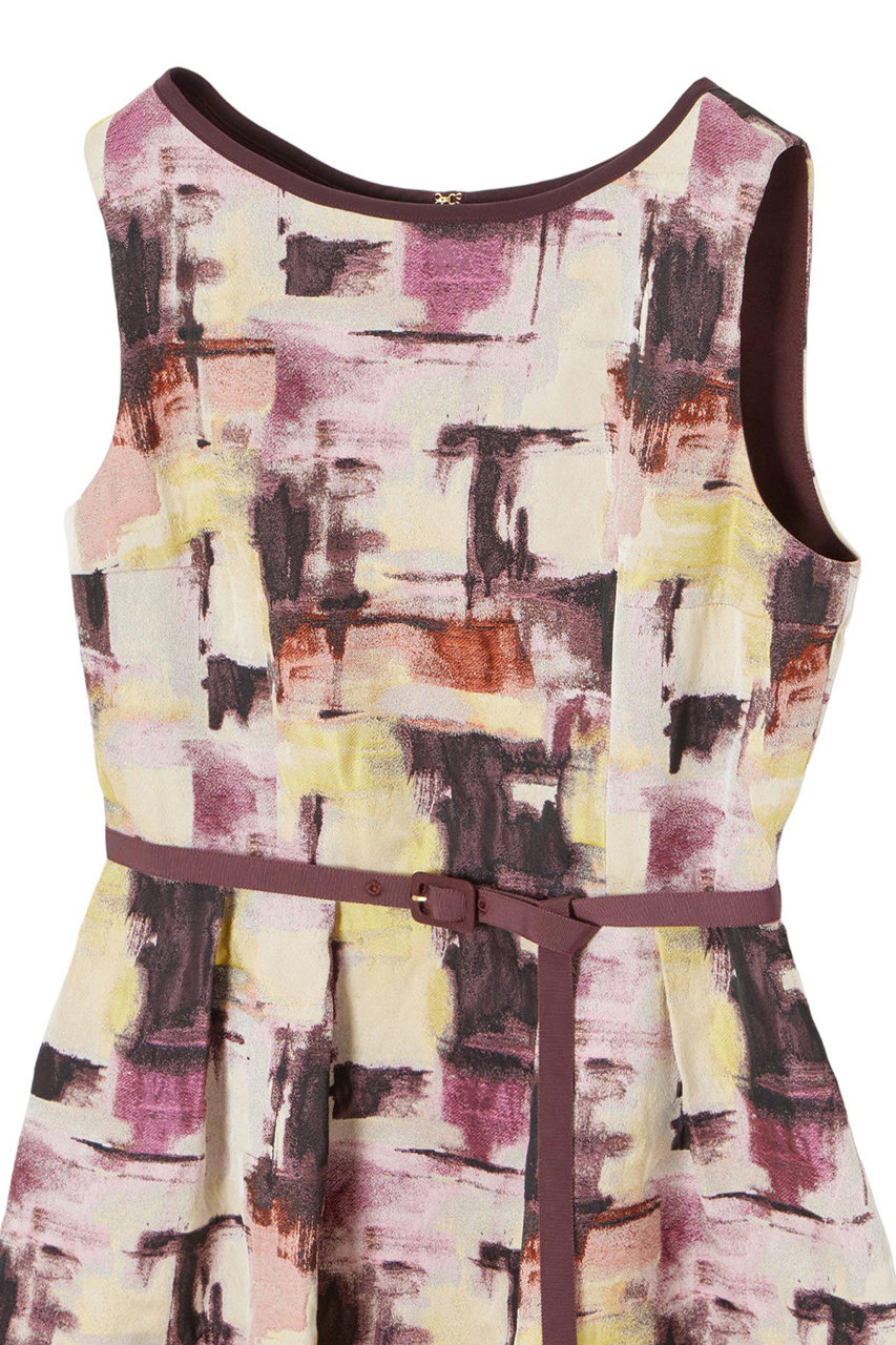 ANAYI(アナイ)｜チェックジャガードタックフレアワンピース/ピンク の