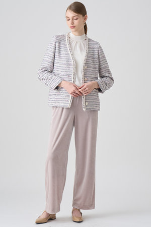 アナイ/ANAYIのトリアセベロアストレートパンツ(110600/110601)