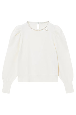 アナイ/ANAYIのビジューネックボリュームスリーブプルオーバー(110300/110301)