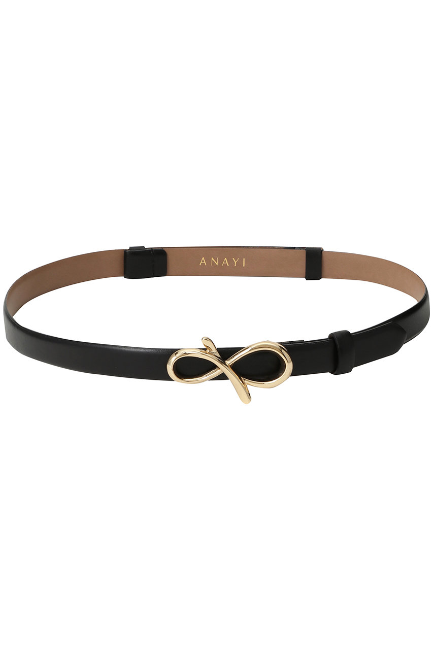 アナイ/ANAYIのモチーフバックルBELT(ブラック/10251618070-95-010)