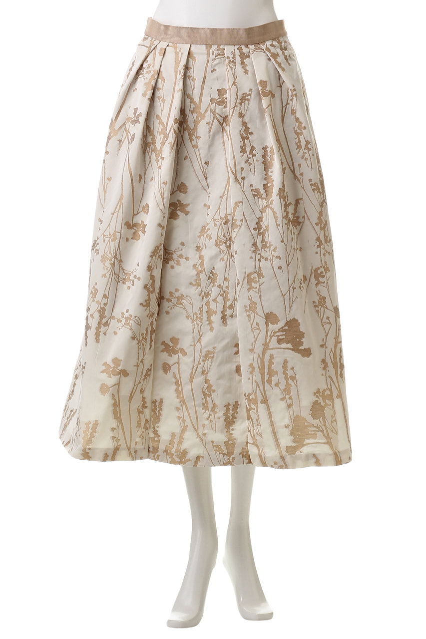 ANAYI(アナイ)｜シルエットフラワーJQタックスカート/ベージュ