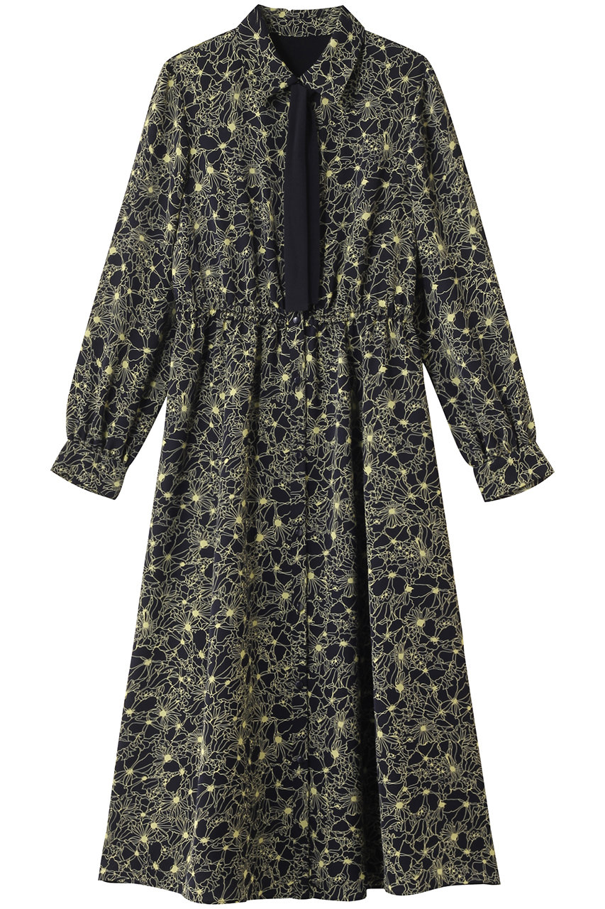 ANAYI ドローイングフラワーPTシャツワンピース (ネイビー, 38) アナイ ELLE SHOP ANAYI ドローイングフラワーPTシャツワンピース (ネイビー, 38) アナイ ELLE SHOP