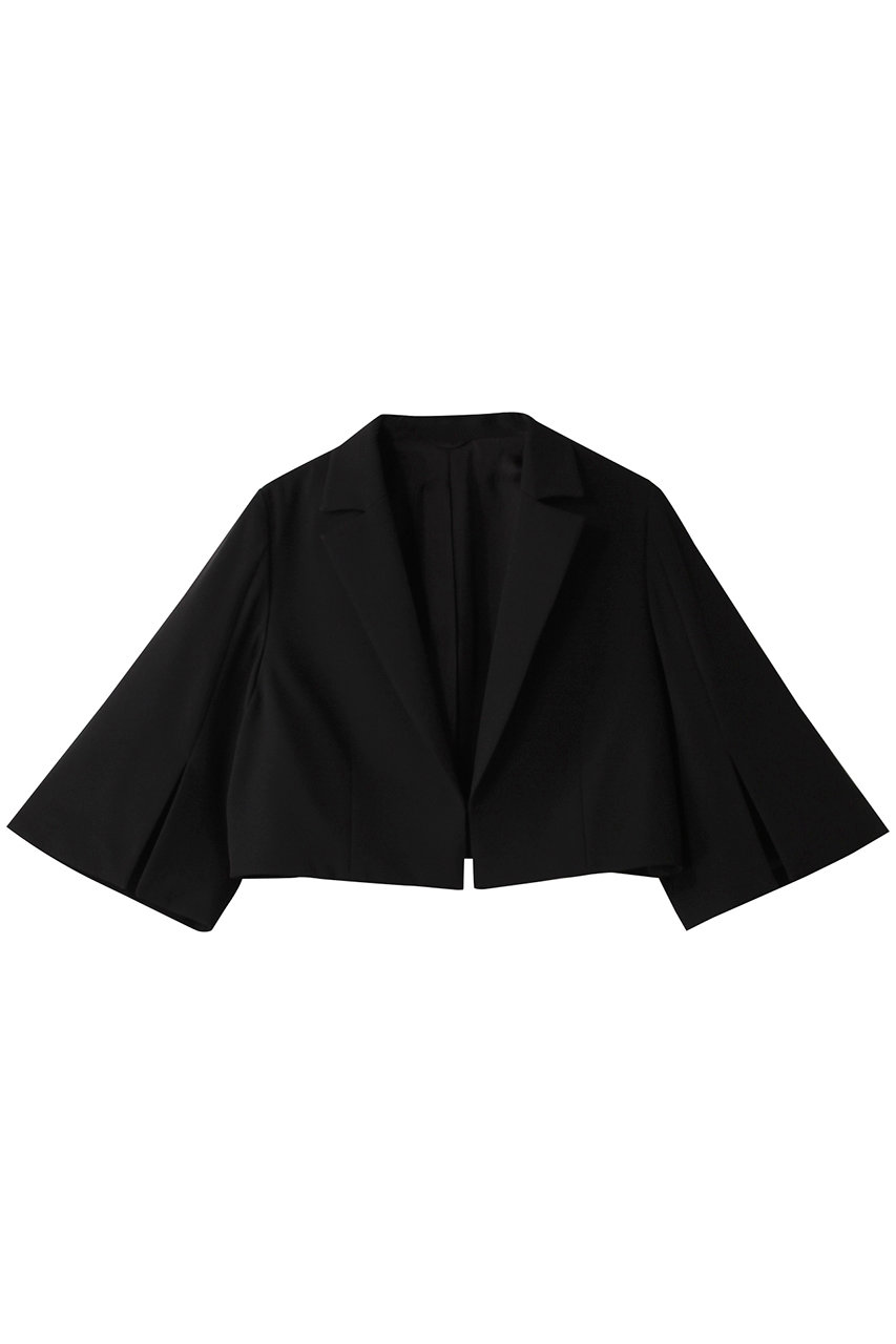 ANAYI マットダブルサテンボレロジャケット (ブラック, 38) アナイ ELLE SHOP ANAYI マットダブルサテンボレロジャケット (ブラック, 38) アナイ ELLE SHOP