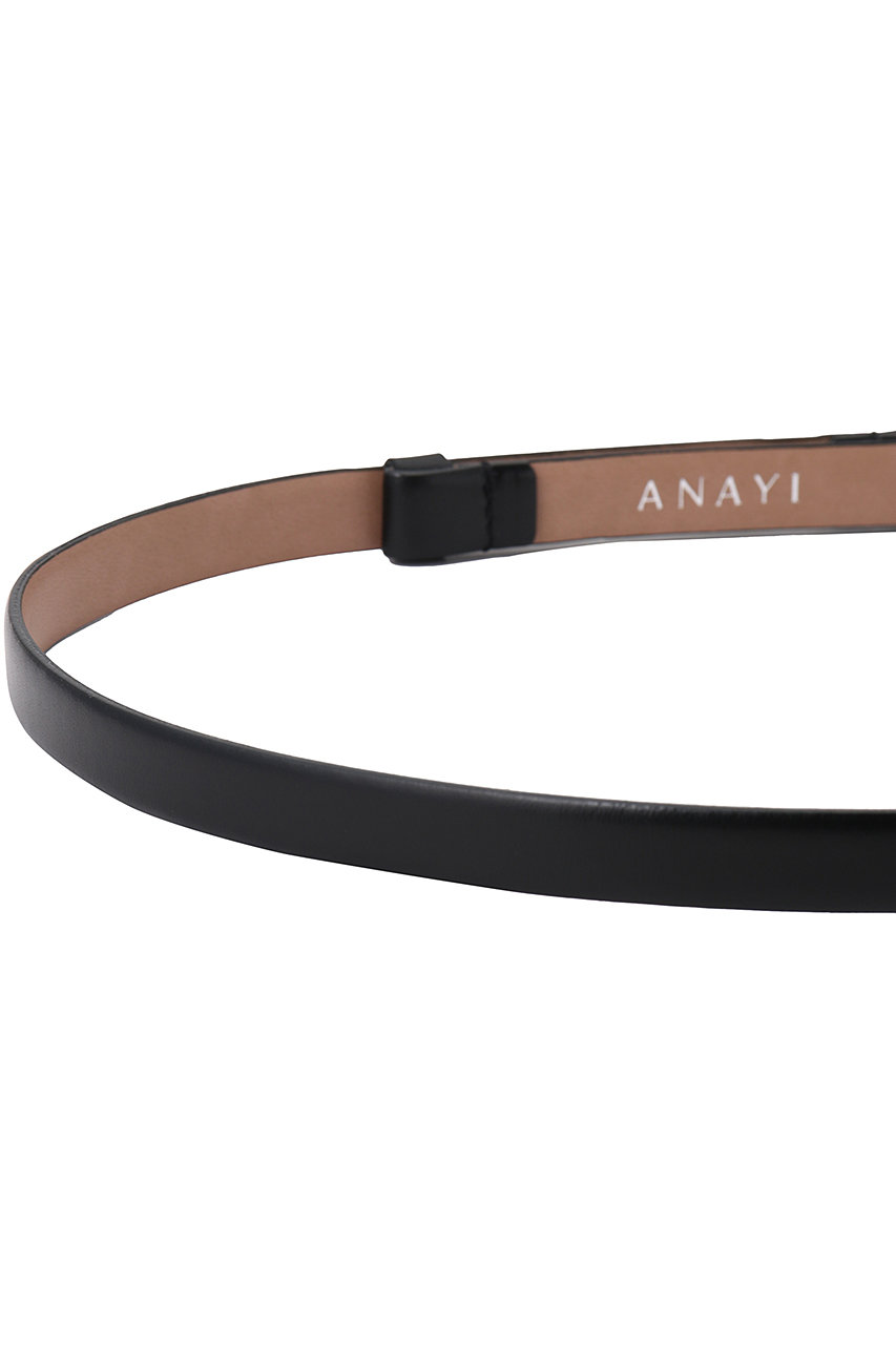 【美品】ANAYI アナイ　ベルト　レザー　ブラックxブラウン ANAYI(アナイ)｜ダブルバックルスライドBELT/ブラック の通販
