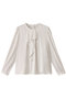 ヴィンテージサテンラッフルブラウス アナイ/ANAYI ホワイト