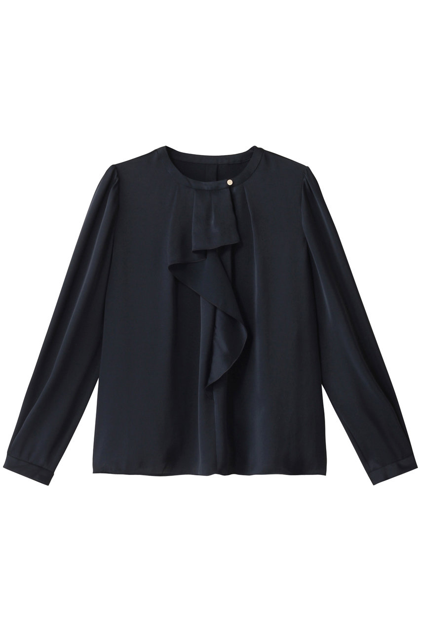 アナイ/ANAYIのヴィンテージサテンラッフルブラウス(ネイビー/10251713610-11-380)