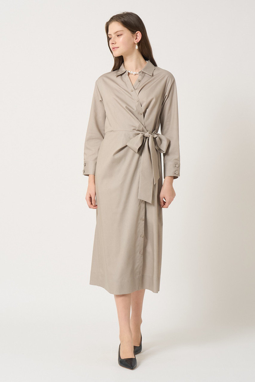ANAYI(アナイ)｜テンセルツイルカシュクールワンピース/グレージュ の