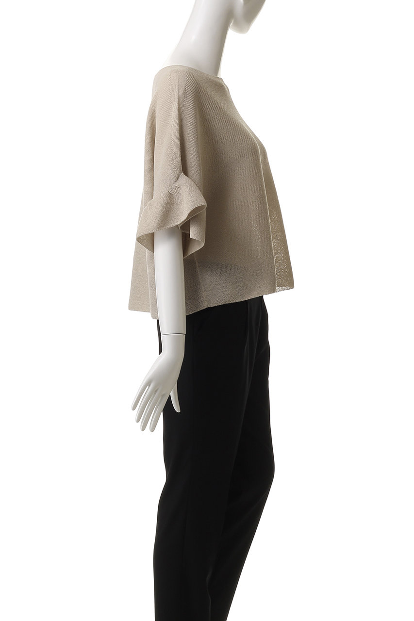 ANAYI(アナイ)｜和紙ガーターフリル袖プルオーバー/ホワイト の通販