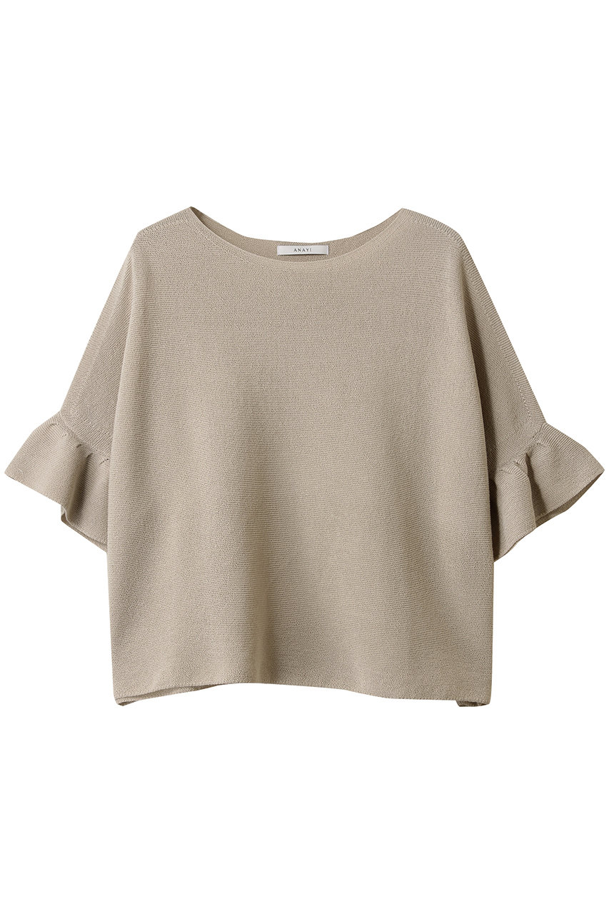 アナイ/ANAYIの和紙ガーターフリル袖プルオーバー(ベージュ/10251916060-61-380)