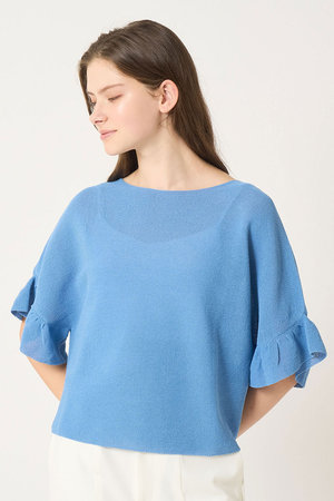 アナイ/ANAYIの和紙ガーターフリル袖プルオーバー(110300/110301)