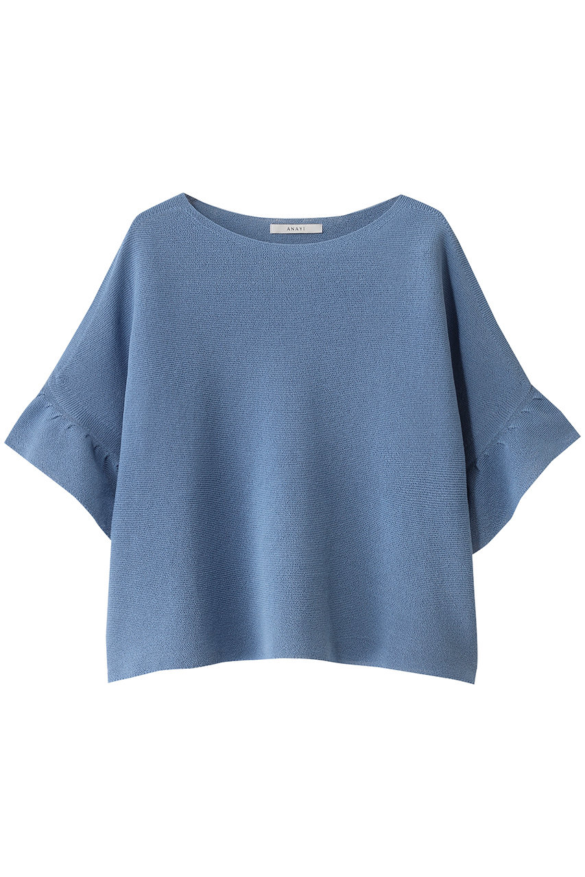 アナイ/ANAYIの和紙ガーターフリル袖プルオーバー(ブルー/10251916060-11-380)